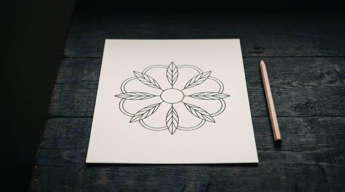 AI-generated cover illustration: Mandala tattoo: meaning, origins and choosing your design