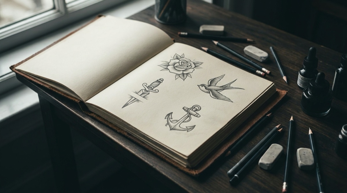 AI-generated cover illustration: Tattoo ideas: from reference pictures to your own design brief