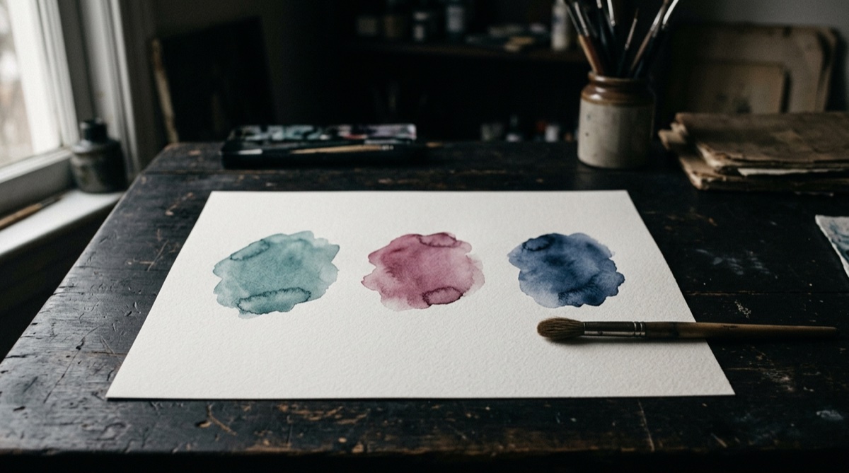AI-generated cover illustration: Watercolor tattoo: color shapes, edges and a painted look