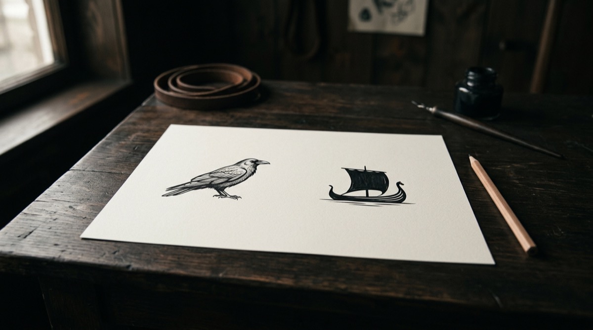 AI-generated cover illustration: Viking tattoo: history, runes and choosing your own subject